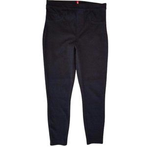 SPANX Jean-ish Black With Blue Squares Leggings Style 20018R - Women's M